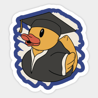 Cute Graduate Rubber Duckie // Cap and Gown Rubber Ducky Sticker